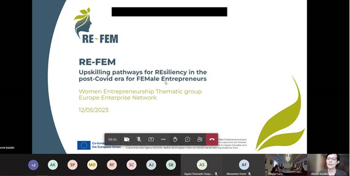RE FEM showcased at the meeting of the Women Entrepreneurship Thematic Group of the Enterprise Europe Network
