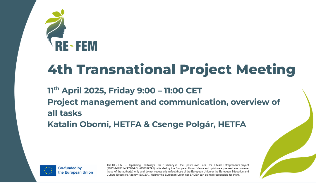4th RE-FEM Transnational Meeting: Driving Progress, Ensuring Quality, and Shaping Sustainability