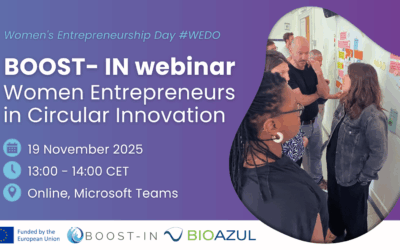 BOOST-IN webinar on 19 November 2025 about women driving innovation and entrepreneurship in water and circular economy sectors